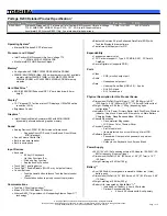 Toshiba R200-S2031 Specifications preview