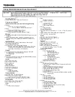 Preview for 1 page of Toshiba R500-S5005 Specifications