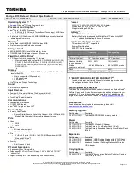 Toshiba R705-P42 Specifications preview