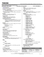 Toshiba R705-ST2N04 Specifications preview