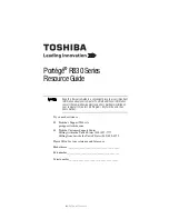 Toshiba R830-S8310 Resource Manual preview