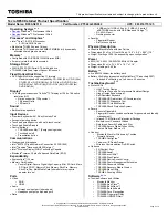 Preview for 1 page of Toshiba R850-S8510 Specifications