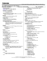 Preview for 1 page of Toshiba R850-S8512 Specifications