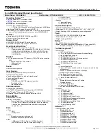 Toshiba R850-S8540 Specifications preview