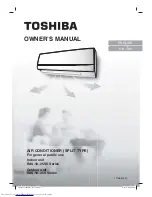 Toshiba RAS-18~25SK Series Owner'S Manual preview