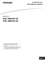 Предварительный просмотр 1 страницы Toshiba RBC-AMS54E Installation Manual