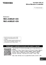 Предварительный просмотр 1 страницы Toshiba RBC-AMSU51 -EN Installation Manual