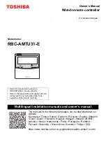 Предварительный просмотр 1 страницы Toshiba RBC-AMTU31-E Owner'S Manual