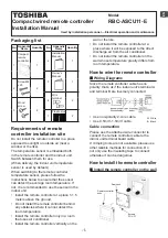 Предварительный просмотр 3 страницы Toshiba RBC-ASCU11-E Installation Manual