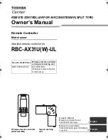 Toshiba RBC-AX31U(W)-UL Owner'S Manual предпросмотр