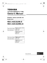 Preview for 1 page of Toshiba RBC-AX32U(W)-E Owner'S Manual