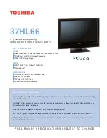 Toshiba REGZA 37HL66 Specifications preview