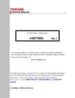 Toshiba Regza 40XF550U Service Manual preview