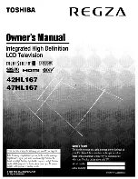 Toshiba Regza 42HL167 Owner'S Manual preview