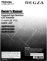 Предварительный просмотр 1 страницы Toshiba REGZA 42RV535U Owner'S Manual