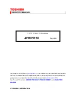 Предварительный просмотр 1 страницы Toshiba REGZA 42RV535U Service Manual