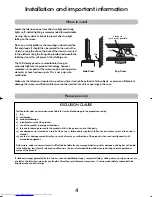 Предварительный просмотр 4 страницы Toshiba Regza 47WLT66 Owner'S Manual