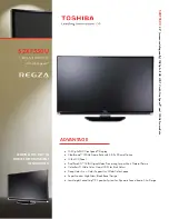 Toshiba Regza 52XF550U Specification Sheet preview