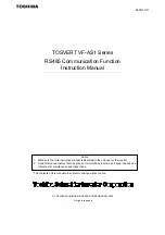 Preview for 1 page of Toshiba RS-485 Instruction Manual