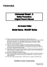 Toshiba RUAGP Series Original Owner'S Manual предпросмотр