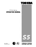 Preview for 1 page of Toshiba S5 Series Operation Manual