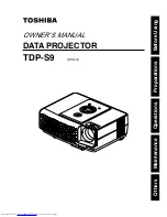 Предварительный просмотр 1 страницы Toshiba S9 - TDP S9 - DLP Projector Owner'S Manual