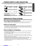 Предварительный просмотр 9 страницы Toshiba S9 - TDP S9 - DLP Projector Owner'S Manual