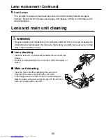 Предварительный просмотр 36 страницы Toshiba S9 - TDP S9 - DLP Projector Owner'S Manual