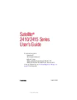 Предварительный просмотр 1 страницы Toshiba Satellite 2410 Series User Manual