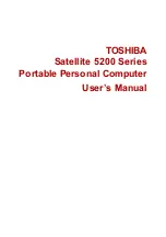 Preview for 1 page of Toshiba Satellite 5200 Series User Manual