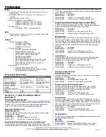 Preview for 2 page of Toshiba Satellite A105-S2071 Specification Sheet