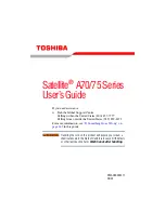 Toshiba Satellite A70 User Manual preview