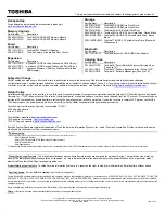 Preview for 2 page of Toshiba Satellite C650-C925 Specifications