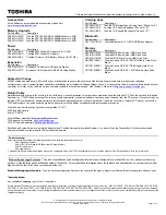 Preview for 2 page of Toshiba Satellite C855 Specifications