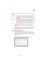 Preview for 21 page of Toshiba Satellite L30 User Manual