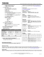 Preview for 2 page of Toshiba Satellite L630 Series Specifications