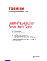 Preview for 1 page of Toshiba Satellite L650 User Manual