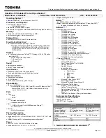 Preview for 1 page of Toshiba Satellite L755-S5246 Specifications