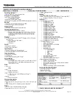 Preview for 1 page of Toshiba Satellite L755-S5252 Specifications