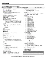 Preview for 1 page of Toshiba Satellite L770D-ST5NX1 Specifications