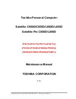 Preview for 1 page of Toshiba Satellite L850D Maintenance Manual