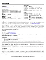 Preview for 2 page of Toshiba Satellite L955 Specifications