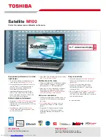 Предварительный просмотр 1 страницы Toshiba Satellite M100 Series Specifications