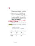 Preview for 16 page of Toshiba Satellite M100 Series User Manual