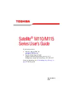 Предварительный просмотр 1 страницы Toshiba Satellite M110 Series User Manual