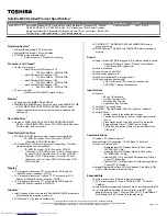 Toshiba SATELLITE M40 Series Specifications preview