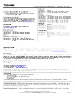 Preview for 2 page of Toshiba Satellite M500 Specifications