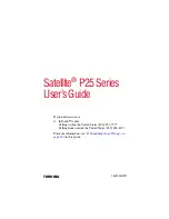 Предварительный просмотр 1 страницы Toshiba Satellite P25 Series User Manual