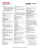 Preview for 1 page of Toshiba Satellite P300-SE3 Specification Sheet