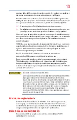 Preview for 13 page of Toshiba Satellite P800 (Spanish) Manual Del Usuario